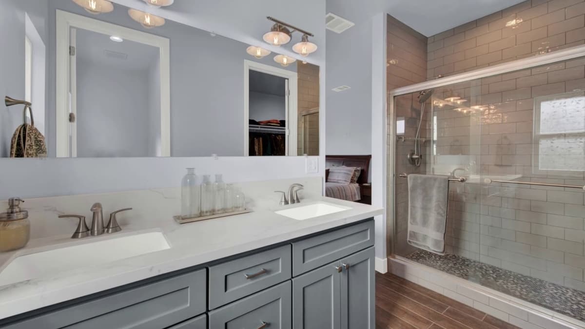Master Bathroom with Double Vanity in Sacramento, CA — Keystone Building Services